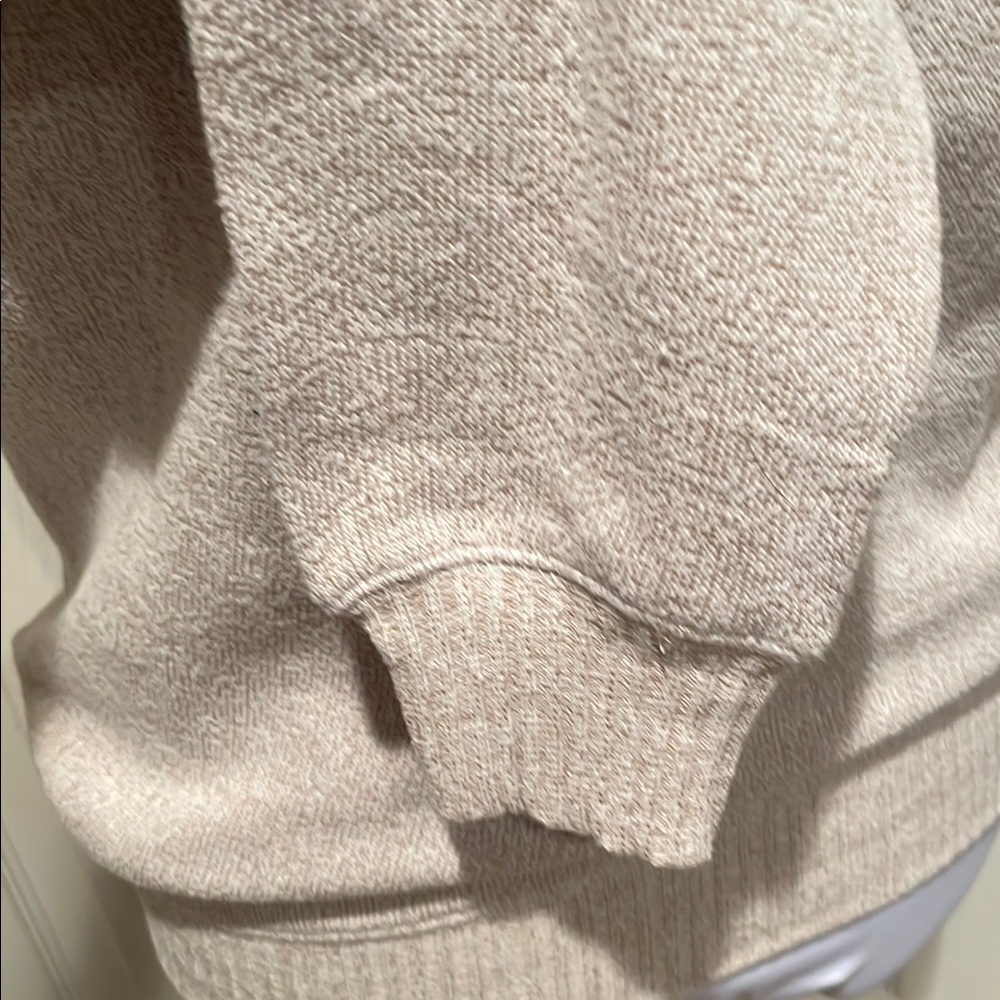Cream Crew Neck Sweater with Collegiate Style - Picture 4 of 8